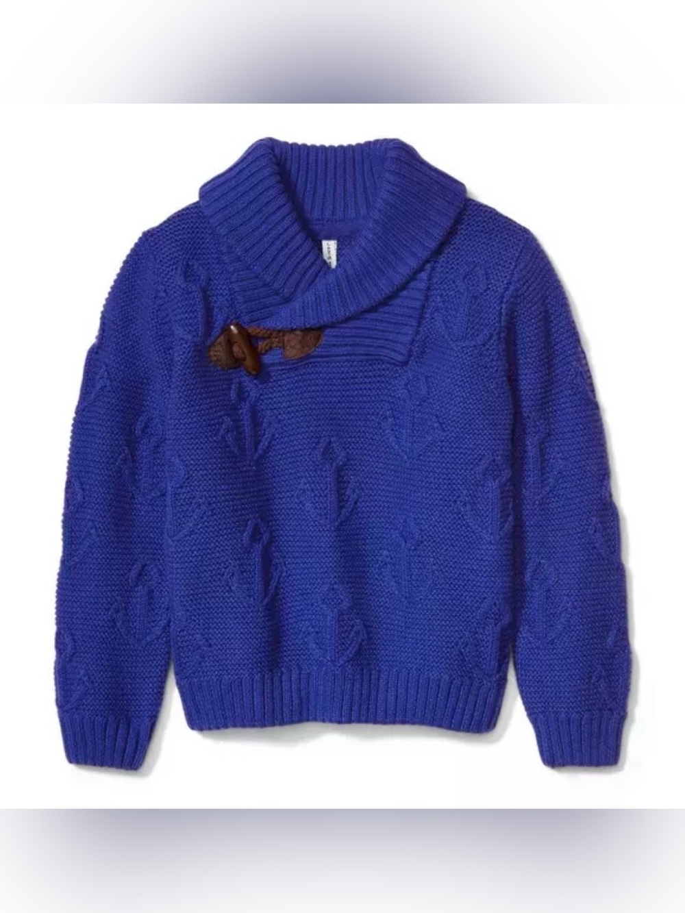 Janie and Jack Shawl Collar Anchor Pullover, Royal Blue, 4T